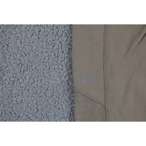 Alo Yoga Legging Xs Tan Block Mesh Stripe Side Detail High Waist - Picture 6 of 10